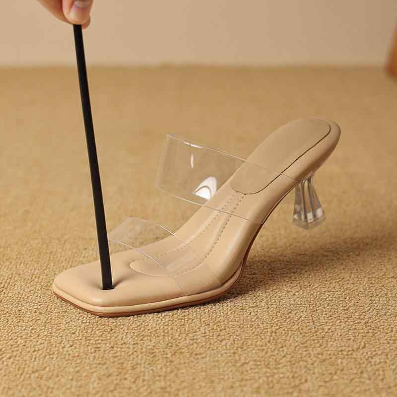 サンダル レディース 夏用 フレンチスタイル 透明 ハイヒール 細ヒール 厚底 柔らかい底 雲踏み感 スカート コーディネート 屋外 履き心地 軽量 女性 足元 おしゃれ