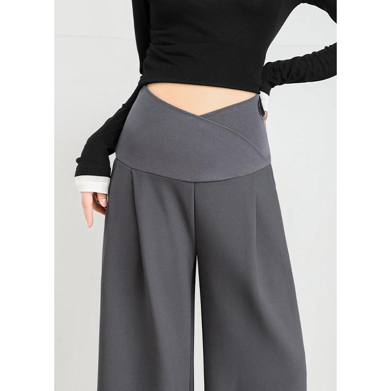 Long-Trousers, Trousers - 妊婦用パンツ 低腰ストレートワイドレッグ 春秋 小柄対応 お腹に優しい スーツ風 ゆったり履き心地 ビジネスカジュアル 伸縮性素材 快適フィット