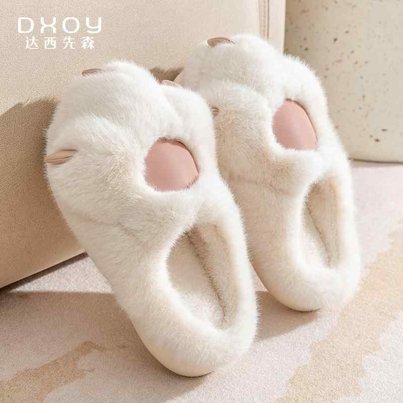 室内スリッパ 猫爪 レディース メンズ カップル用 秋冬 厚底 プラッシュ 綿素材 かわいい ふわふわ クッション 感触 家庭用 ルームウェア