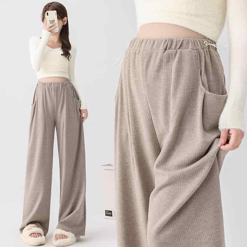 妊婦パンツ 大きめサイズ マタニティズボン ゆったりワイドレッグ ストレートパンツ カジュアルロング丈 オールシーズン用 外出着 日常使い 伸縮性素材 快適フィット