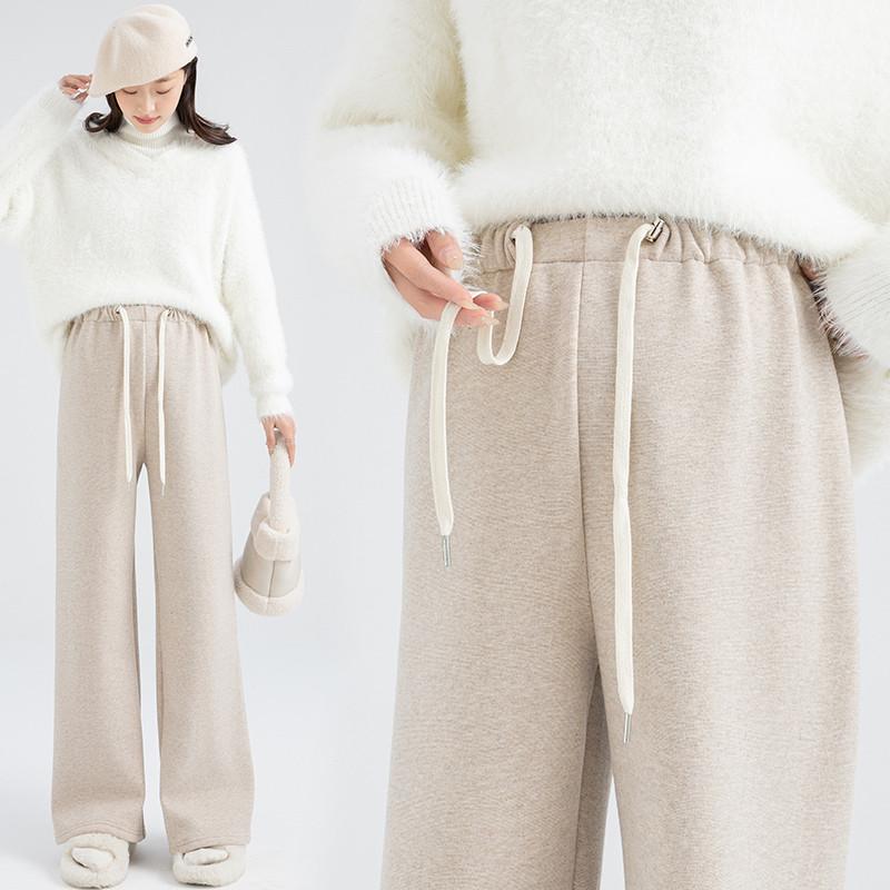 マタニティパンツ ノーサポート ワイドレッグ ゆったりシルエット 秋冬 厚手 フリースライニング ニット ビッグサイズ 柔らか素材 コットン混 伸縮性 快適 暖か・主な素材: 綿・ポリエステル・カラー展開: 黒.ミルク杏色.燕麦色.深グレー.浅グレー・サイズ展開: M.L.XL.2XL.3XL・パンツ丈: ロング