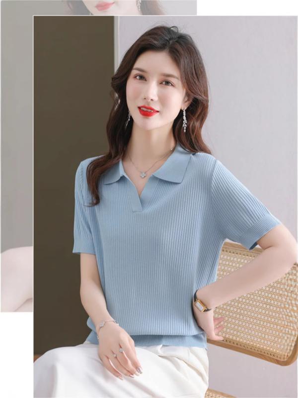 No Sleeve Knit - Tシャツ レディース 大きいサイズ 春夏 接触冷感 短袖 綿混 針織 ワイドシルエット ゆったり 日常使い 透気性 涼しい トップス ブラウス インナー かわいい 女性用 軽量 吸湿速乾 ベーシック レイヤード