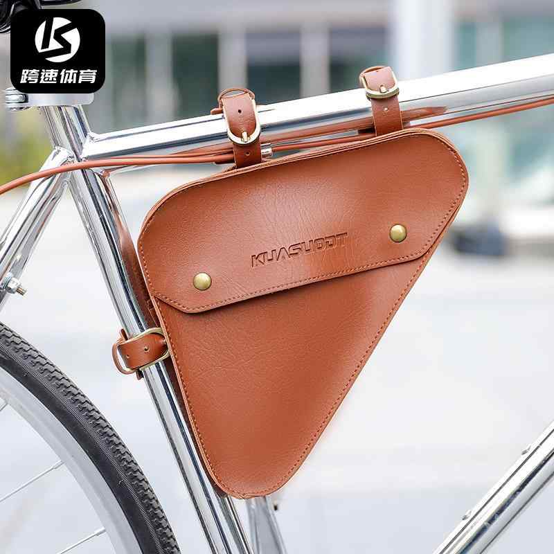 自転車バッグ 上管ポーチ レトロ三角バッグ フロントポーチ トップチューブバッグ マウンテンバイク ロードバイク サドルバッグ 工具収納 サイクリングアクセサリー 耐久性 軽量 収納便利 アウトドア用