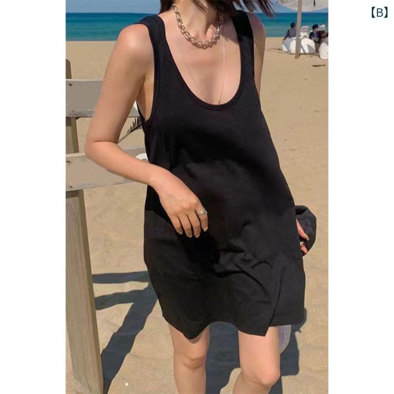 リバーパディのワンピース レディース 大きいサイズ ゆったり 春夏 かわいい セクシー 低めネックライン 背中開き ベアトップ ミッド丈 コットン 接触冷感 軽量 通勤 普段使い デート ピンク ブラック グレー ストライプ柄 花柄 切り替えデザイン 伸縮性 吸湿速乾｜アングル3