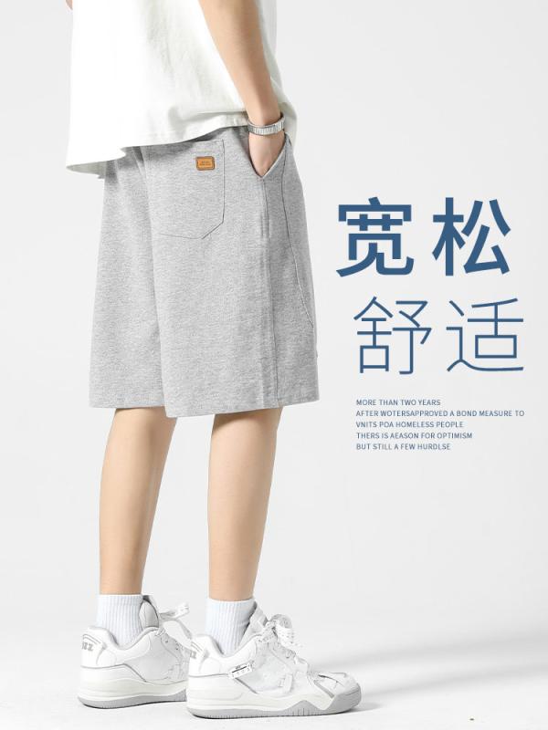 メンズ 夏用 薄手 ハーフパンツ カジュアル スポーツ グレー 5分丈 膝上 ショーツ ...