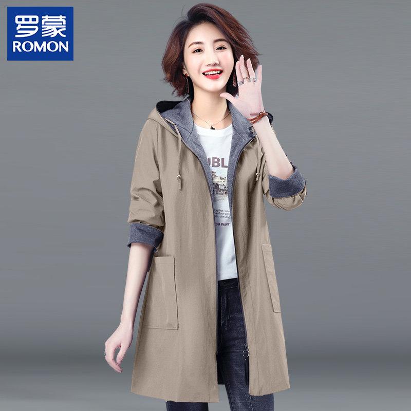 Rakuten - トレンチコート レディース 春 女性用 ゆったり 中長丈 フード付き アウター 軽量 快適 普段使い ロングコート