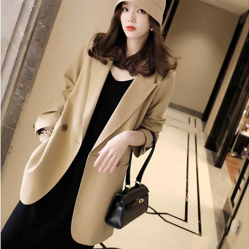 Coat - レディース 春 大きいサイズ ゆったり カジュアル ビッグシルエット スーツ ジャケット 高級感 ファッション アウター 普段使い 軽量 伸縮性