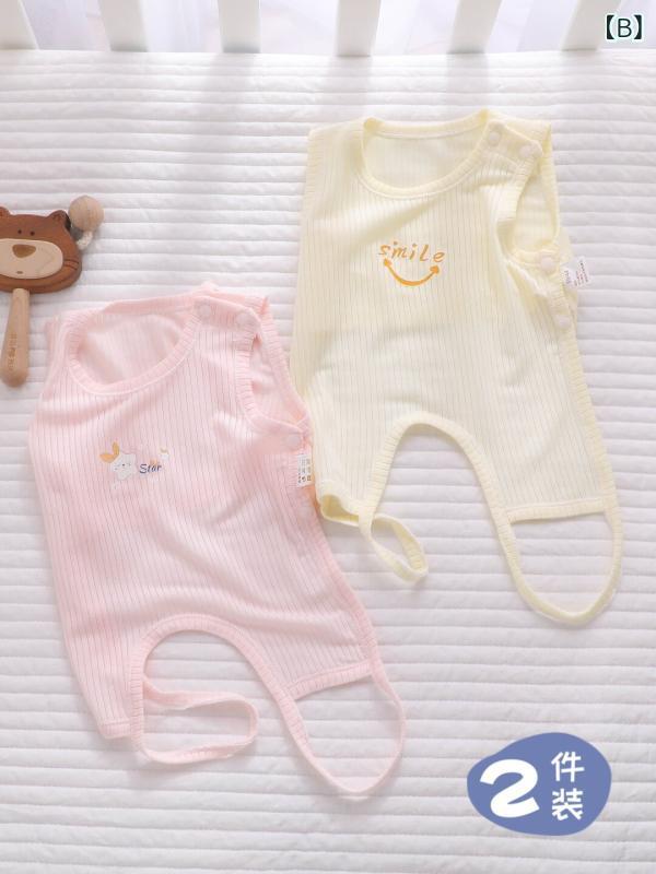 ベビー服 新生児 男の子 夏用 薄手 連体パジャマ モダール素材 柔らかい 吸湿速乾 通気性 半背中 腹巻き 寝間着 部屋着