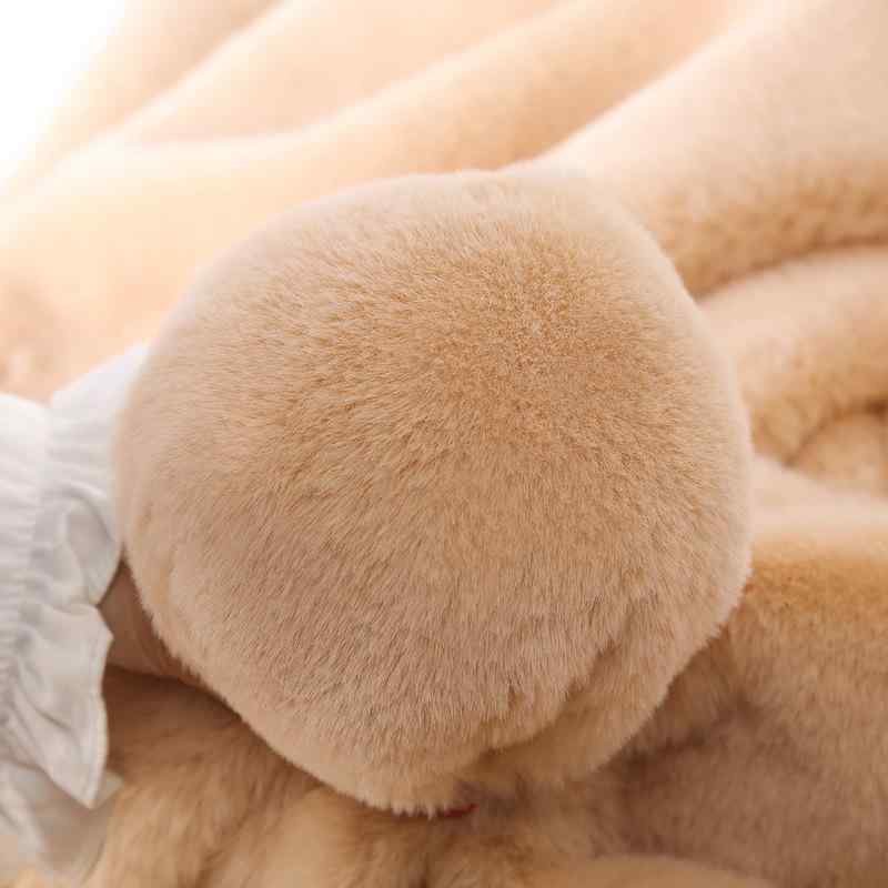Fabric, Cloths - 厚手フェイクファー ラビット毛皮 生地 ベルベット布 毛領付き コート ベスト 展示用 背景布 暖か 保温性 冬用 柔らかい 質感