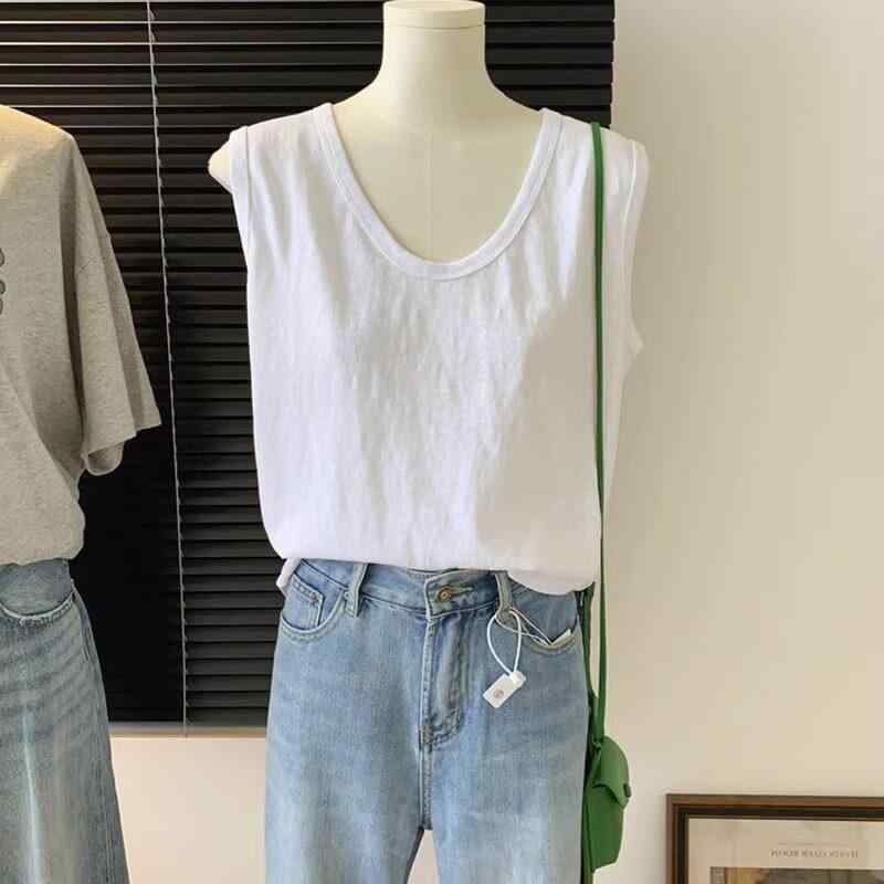 樂天商城 - レディース 夏用 ノースリーブ キャミソール ゆったり 大きいサイズ Uネック 無地 インナー トップス フィット ビッグシルエット 普段使い 快適 軽量 吸湿速乾