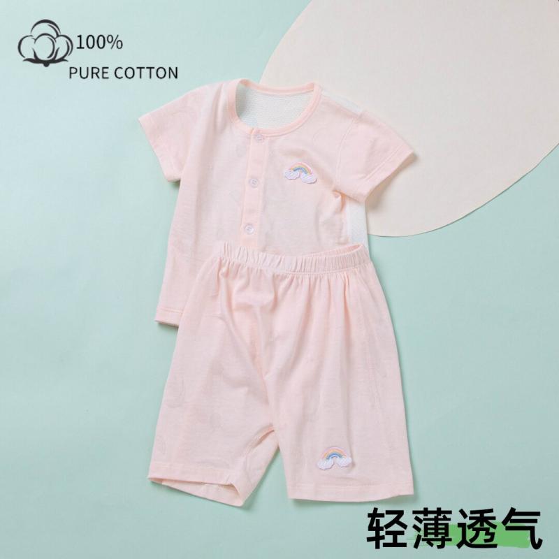 ベビー服 新生児 夏用 薄手 綿 短袖 カーディガン ゆったり 短パン セパレート セット 吸湿速乾 肌触り良い 部屋着 通勤以外 普段使い