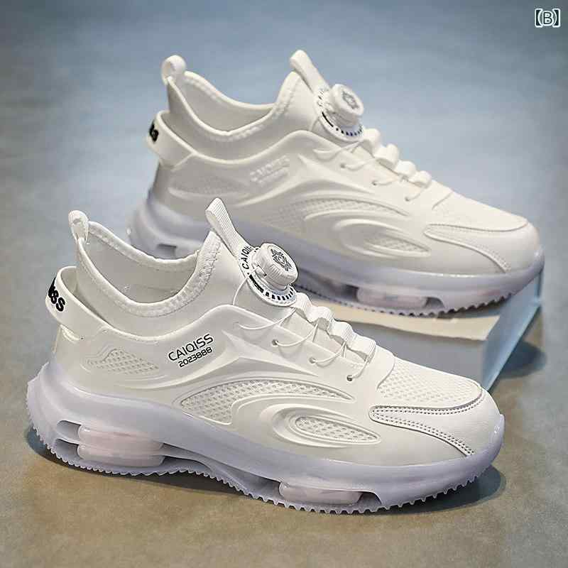 メンズ スニーカー 春 ランニングシューズ エアークッション 衝撃吸収 メッシュ素...