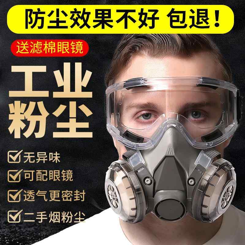 全顔型 防塵マスク 工業粉塵防止 肺保護 研磨作業 塗装作業 専用 防砂 保護具 耐久...