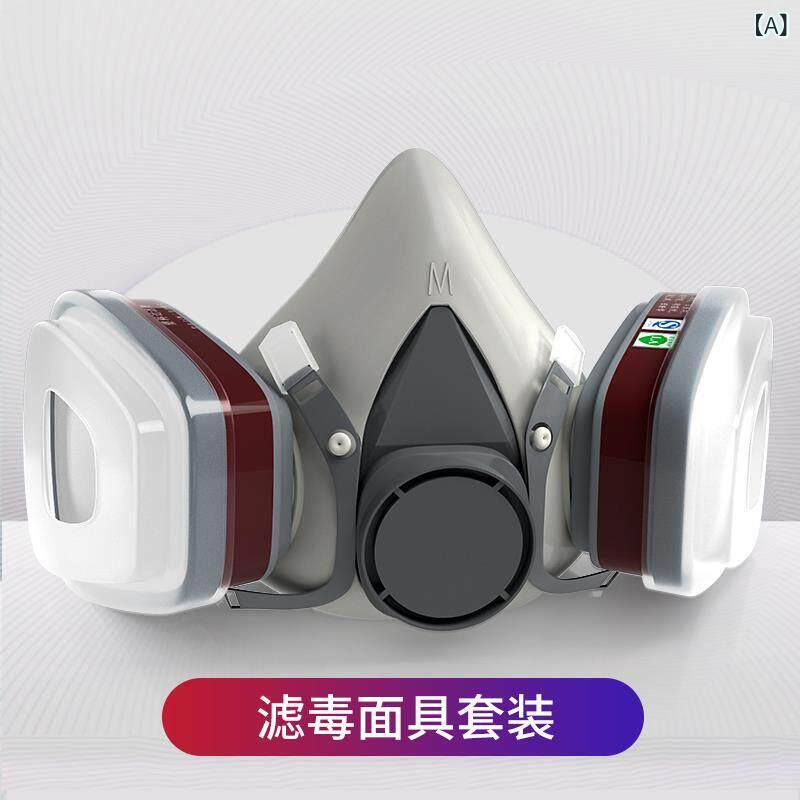 全顔型 防塵 マスク 工業用 粉塵 研磨 専用 通気性 防風 防砂 保護具 作業 安全 軽...