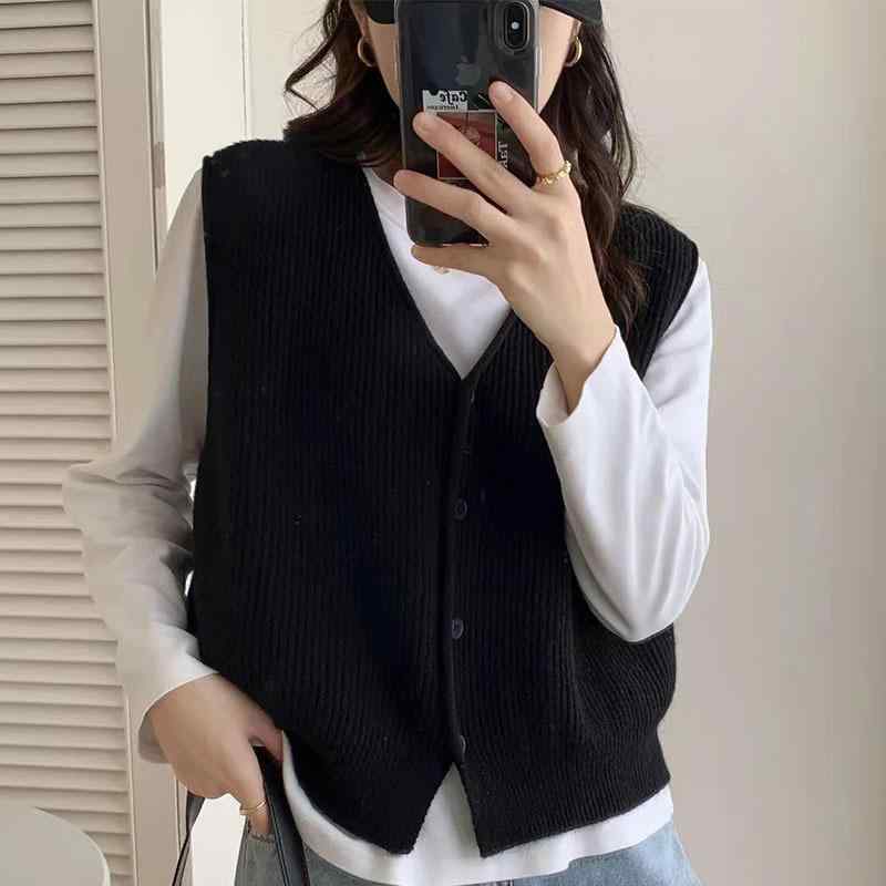 樂天商城 - レディース ニット 開衫 毛衣 無袖 馬甲 春秋 バックレス ベアトップ シャツ レイヤード コーデ 軽量 伸縮性 コットン混 紡績 素材 暖かみ レイヤリング スタイル トップス ブラウス ベージュ系 グレー ブラック アイボリー