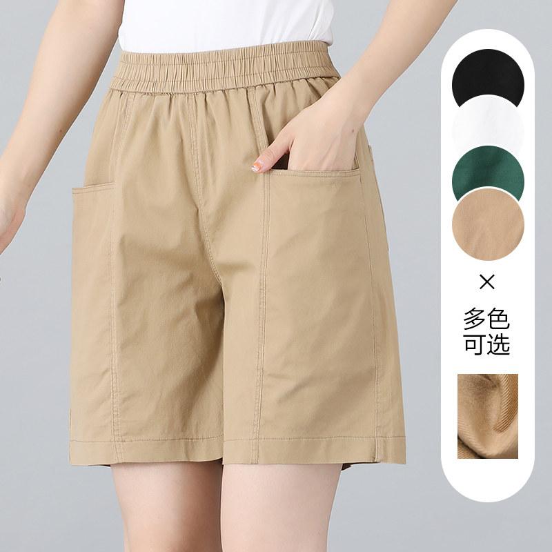女性用 五分パンツ 夏 薄手 ハイウエスト ゆったり 綿 軽量 フィット 普段使い 外出 ミドル レディース 吸湿速乾 快適 伸縮性