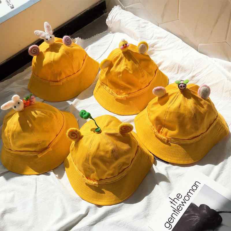 バケットハット 親子用 かわいい ウサギ耳 カエル柄 カートゥーン 学生用 安全 黄色 日よけ 夏用 軽量 通気性