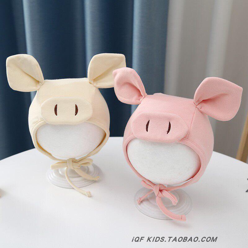Other - ベビー 耳あて帽子 ピッグ耳 かわいい コットン素材 男女兼用 新生児用 柔らかい 頭頂保護 オールシーズン 通年使い 軽量 伸縮性