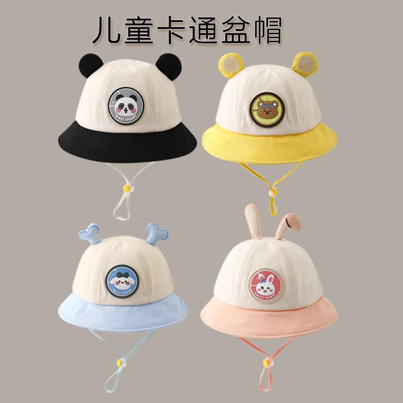 フィッシャーマンハット 子供用 UVカット パンダ柄 カートゥーン 春秋用 ユニセックス ベビー対応 軽量 通気性 スタイリッシュ