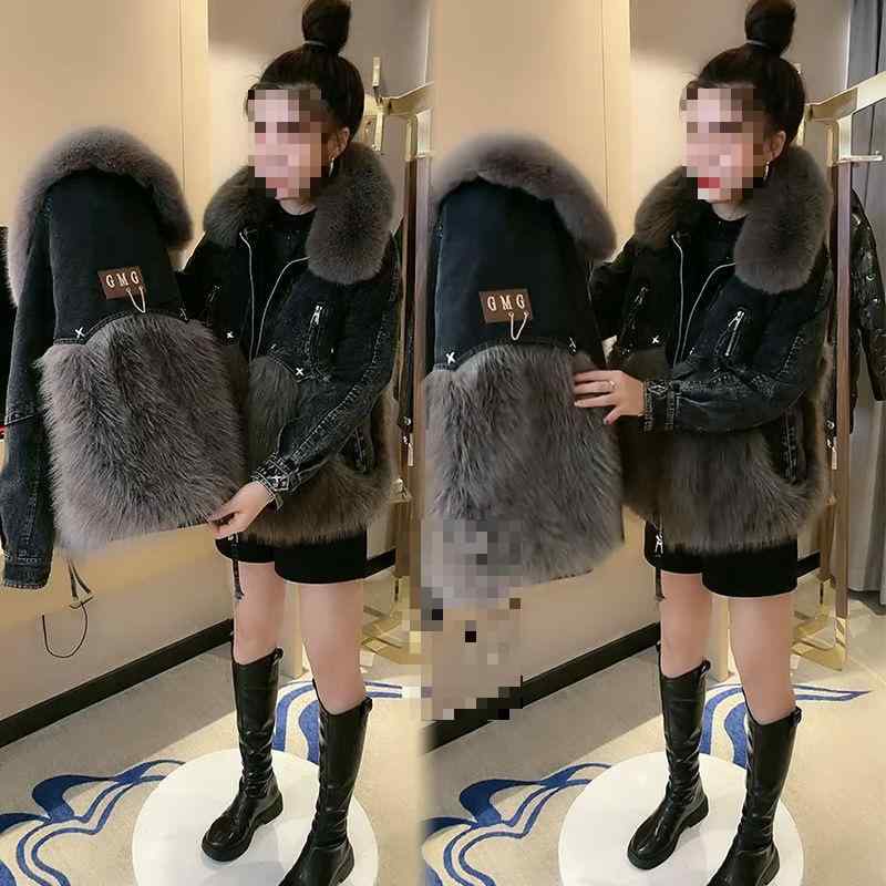 コート 女性用 秋冬 デニム コットン 大きめ 軽量 暖か 百搭 普段使い ロング丈 切り替え ブラック グレー ベージュ
