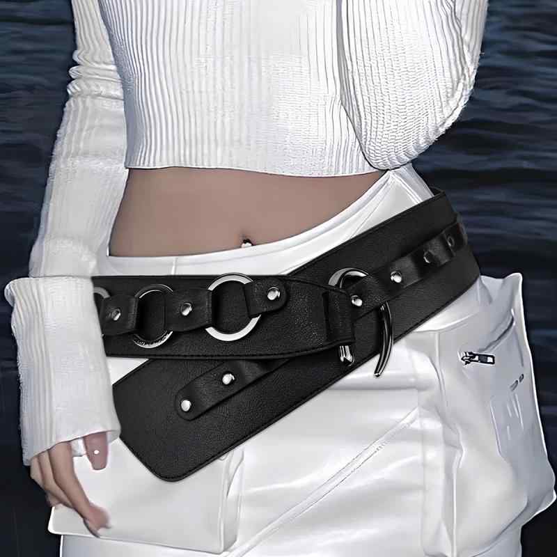 レディース ロングコート レトロ アメリカンスタイル セクシー ウエストベルト ブラック バックル ファッション ミディスカート 万能コーデ デコレーション セーター ニット トップス 軽量 伸縮性 通勤用 普段使い カジュアル