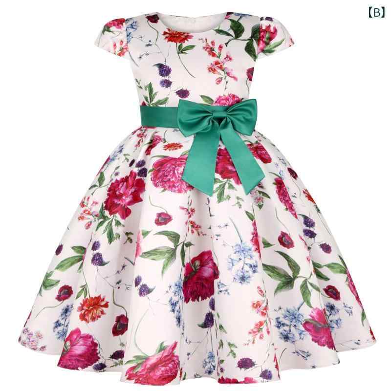 リバーパディのワンピース キッズ 女の子 子供服 ドレス プリンセスドレス ガールズ レトロ柄 レース 切り替え フォーマル 発表会 結婚式 イベント 衣装 かわいい おしゃれ ゆったり 体型カバー 大きいサイズ お腹周りカバー フレアシルエット 上品 高級感 綿混素材｜アングル3