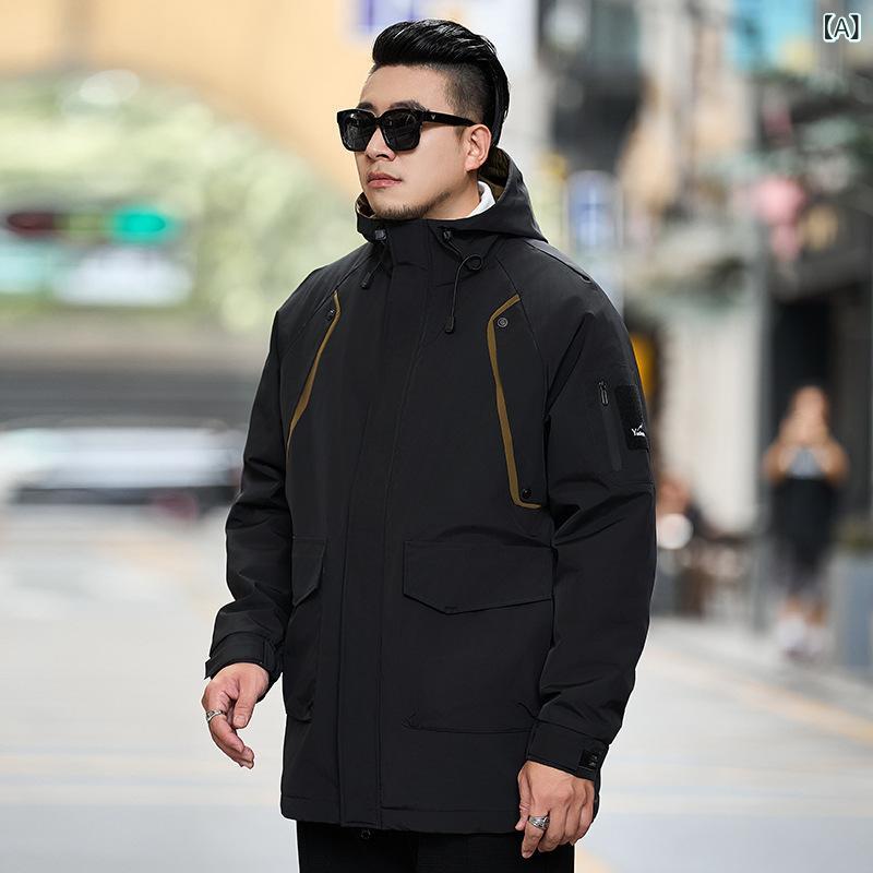 ダウンジャケット メンズ 男性用 アウター 厚手 防寒着 中綿コート 冬服 ビッグシルエット ゆったり 大きいサイズ プラスサイズ 体型カバー 着痩せ お腹周りカバー 仕事用 通勤用 普段使い アウトドア 暖かい 防 保温性 重ね着 無地 カジュアル riverpaddy-11548165 リバーパディ サンプル画像2