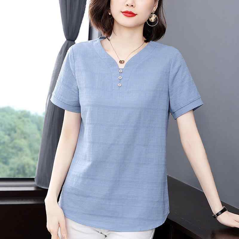 Rakuten - Tシャツ 女性用 春夏 かわいい 短袖 トップス シャツ 綿素材 大きいサイズ ゆったりシルエット 薄手 軽量 通勤用 普段使い 吸湿速乾 接触冷感 ブラック ピンク系 アイボリー カジュアルスタイル