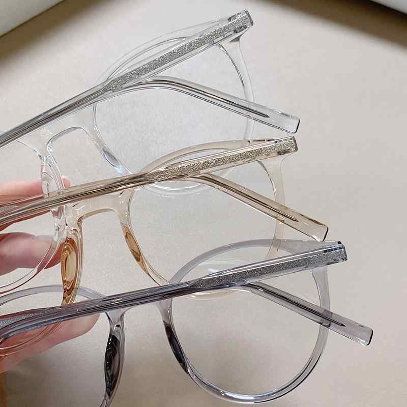 メンズ レディース メガネ フレーム 黒 丸型 軽量 TR90 素材 防ブルーライト 抗UV ランプ 放射線 対策 近視対応 ユニセックス ファッション アクセサリー かわいい 日常使い 室内用 シンプル 装飾 眼鏡ケース 付き 調整可能 鼻パ