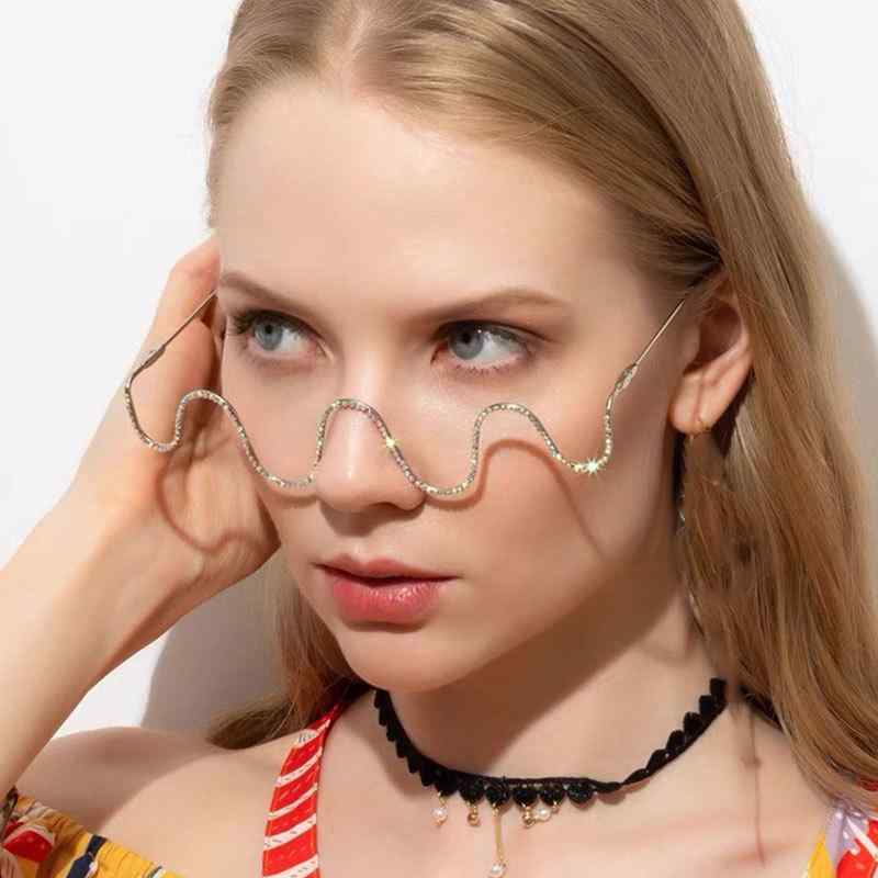 DIOR - メンズ メガネフレーム ファッション ウェーブ メタル ストリートスタイル 個性派 ステージ パーティー 海外 軽量 スタイリッシュ シルバー系 通勤 普段使い