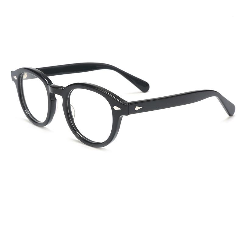 OAKLEY - メンズ メガネ フレーム 復古 丸型 板材 軽量 プラスチック 普段使い 通勤 ブラウン系 黒 カジュアルスタイル 調整可能 鼻パッド 耐久性 視界クリア