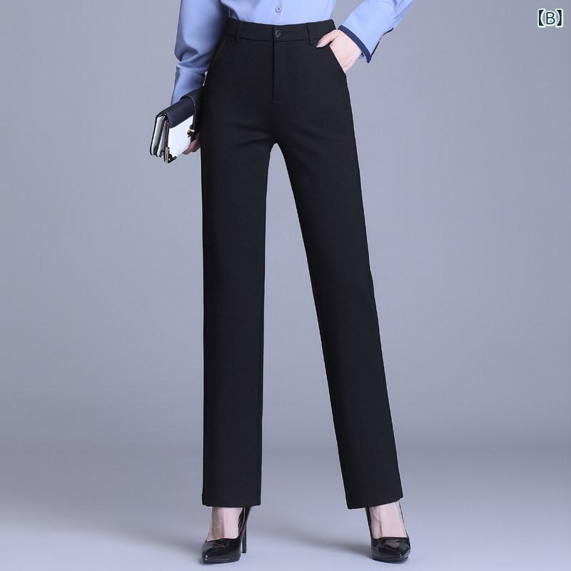 パンツ レディース ハイウエスト ストレート スーツパンツ ビジネス オフィス 通勤...