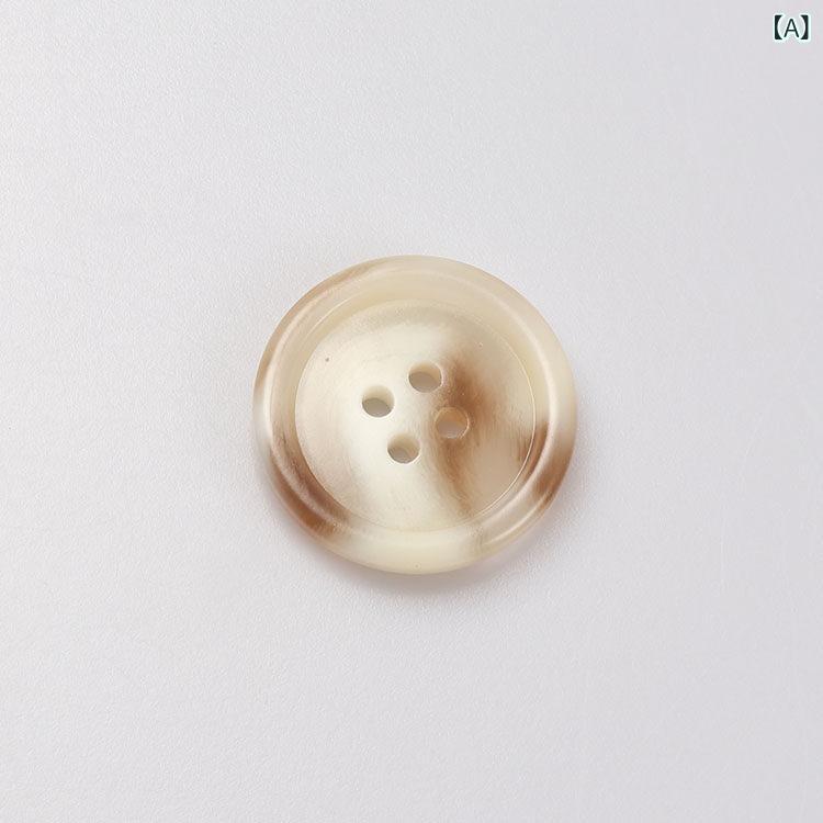 リバーパディの女性用 装飾ボタン 樹脂製 丸型 四つ穴 コート トレンチコート スーツ 袖口用 ウール フェルト 素材対応 汎用 秋冬 ファッション アクセサリー 軽量 耐久性｜アングル2