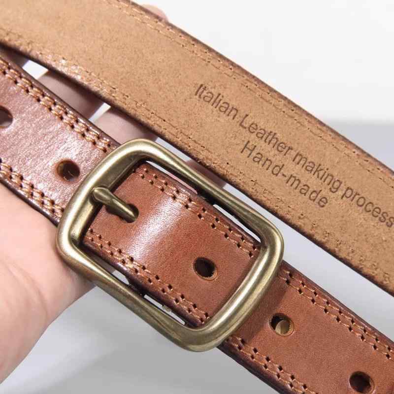 レディース ベルト 革 牛革 レトロ 銅バックル ブラウン 柔らかい デニムパンツ用 コーディネートしやすい トップグレーン 腰帯・主な素材: 革・スタイル: ベーシック・性別: 女性・種類: ベルト・装飾要素: 粗糸ステッチ・カラー展開: ブラック.アーミーグリーン.コーヒーブラウン.ブラウン.レッドブラウン・表面仕上げ: 光沢レザー・バックル素材: 銅・バックルスタイル: ピン式・素材仕上げ: ソフトレザー・幅: 2.8cm・サイズ展開: 90cm.95cm.100cm.105cm.110cm.115cm