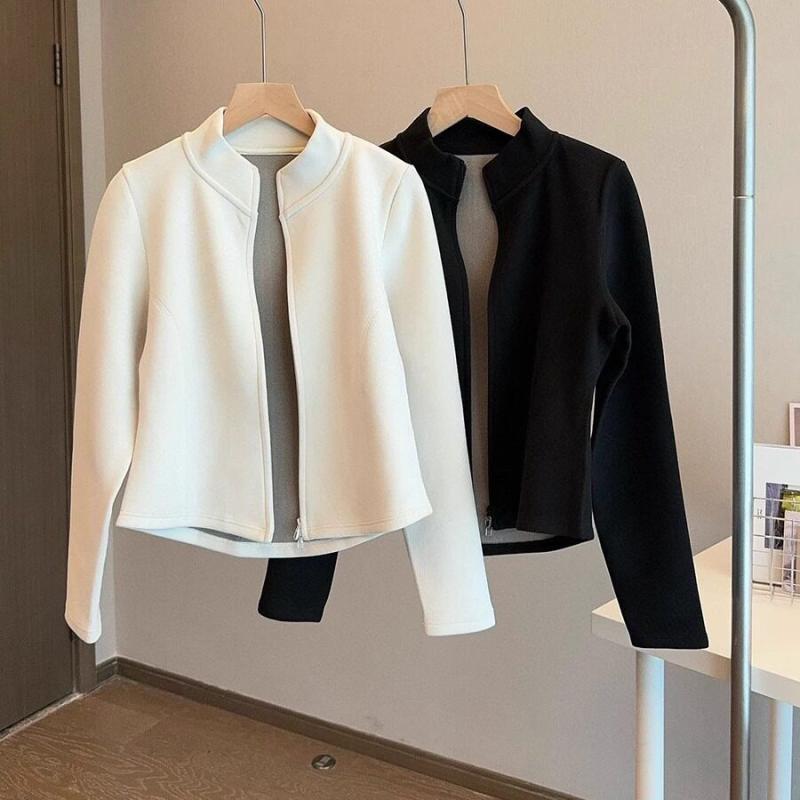 Jacket - レディース 秋冬 発熱 保温 軽量 ボディライン強調 滑らか 複合フランネル グラフェン素材 ジャケット アウター スリムフィット 暖か 通勤 普段使い
