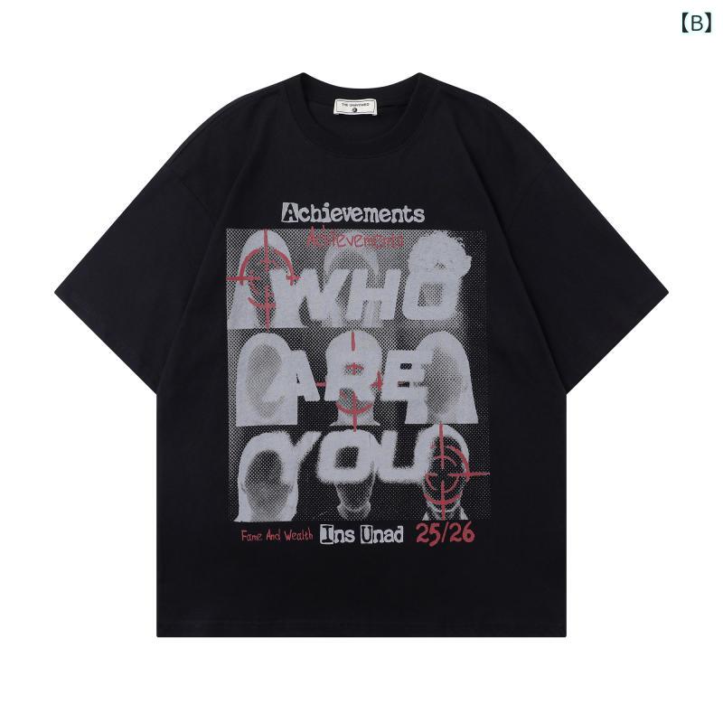 レディース Tシャツ 夏用 ゆったり レトロ アメリカンスタイル 人物プリント ショートスリーブ カジュアル ベーシック カップル マッチング 日常使い トップス