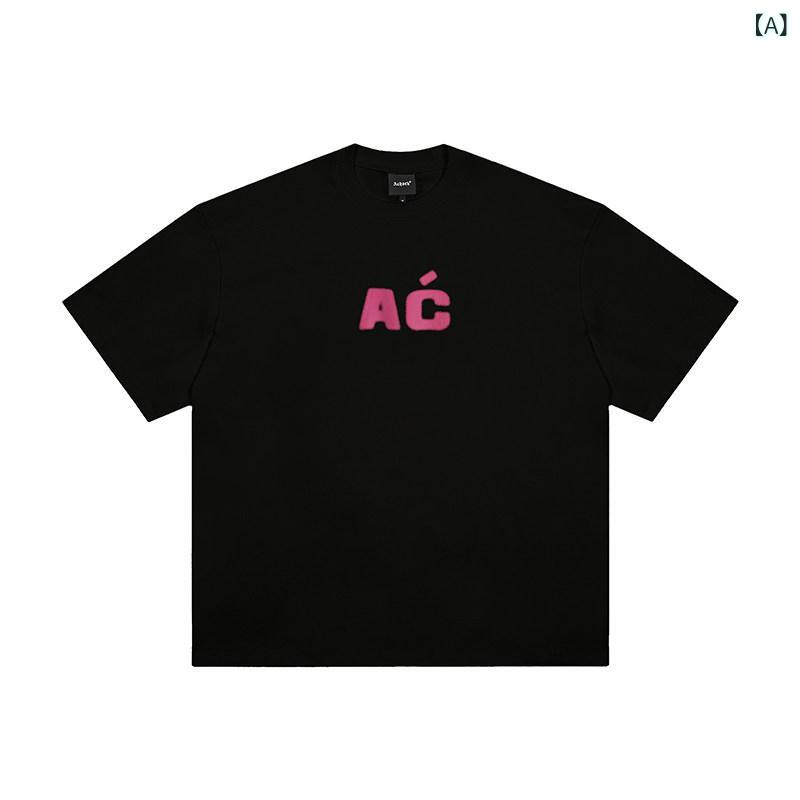 Tシャツ 短袖 夏用 接触冷感 UVカット スローガンプリント アメリカン レトロ カップル トップス カジュアル 普段使い 綿素材 軽量 通気性 ブラック ホワイト グレー 2
