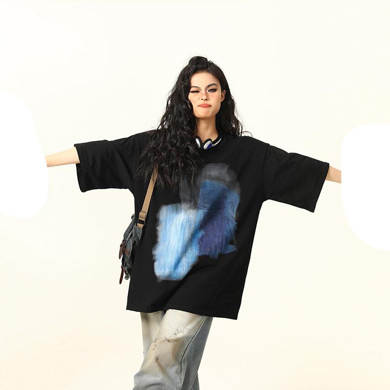 Tシャツ メンズ レディース 夏用 短袖 グラフィティ プリント アメリカン ストリート スタイル フィット カジュアル トップス ユニセックス 個性的 柄 ゆったり 着心地 通勤 普段使い・スタイル: ストリート.中性・フィット: ・主な素材: 綿100%・袖丈: 短袖・対象年齢: 18-24歳・厚み: 標準・ネックライン: クルーネック・着丈: 標準・柄: プリント・サイズ展開: S,M,L,XL,2XL・カラー展開: ブラック