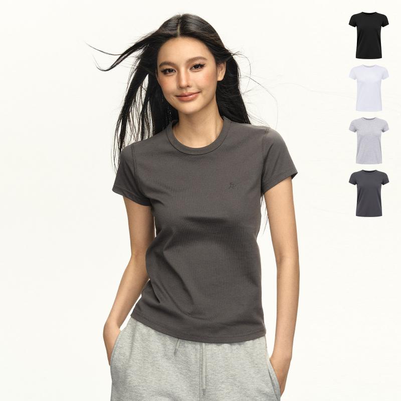 Garments - レディース Tシャツ 夏用 接触冷感 UVカット レトロ アメリカンスタイル 正肩 ショートスリーブ トップス 軽量 吸湿速乾 カジュアル 日常使い