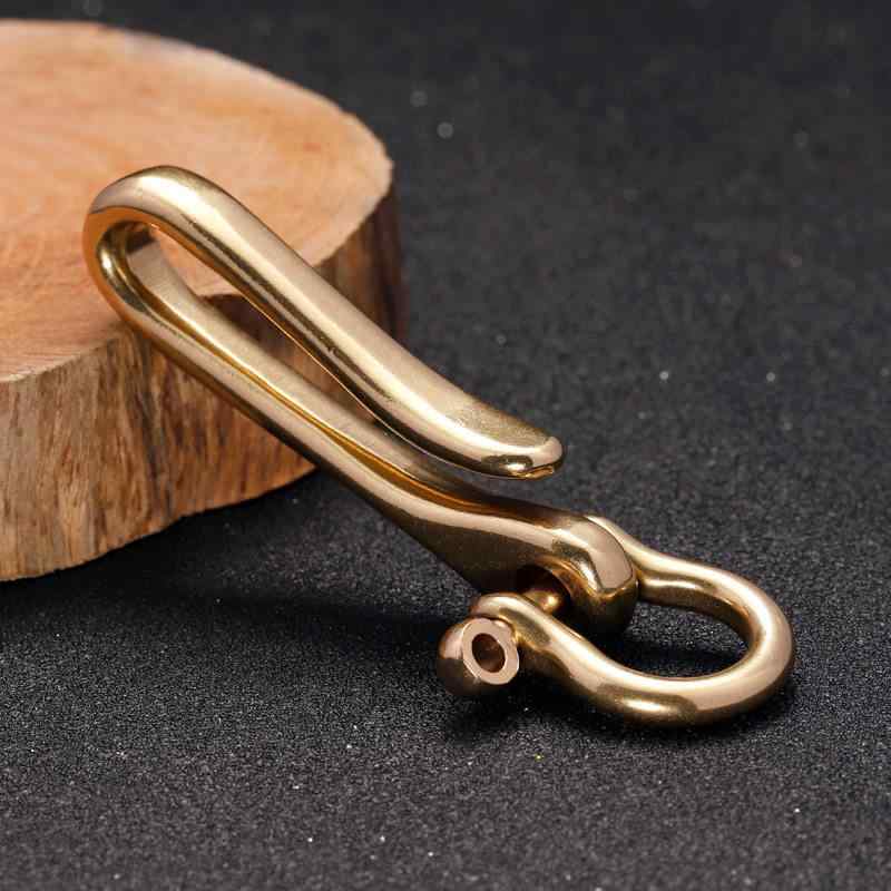 キーホルダー 真鍮 財布フック 馬蹄 バックル U型 フック 腰掛け アクセサリー 金属 日常使い 軽量 耐久性