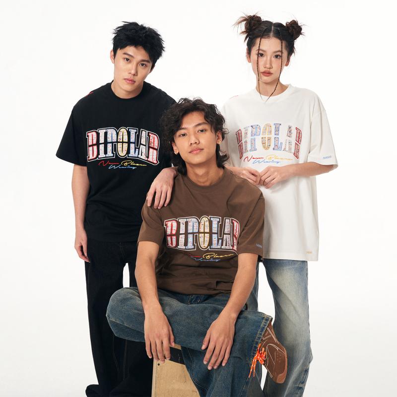 Rakuten - 春夏 短袖Tシャツ 虹色 フリンジ パッチ ビビッドカラー ストリートスタイル ゆったり スリム見せ フィット トップス アメリカン コットン 普段使い カジュアル