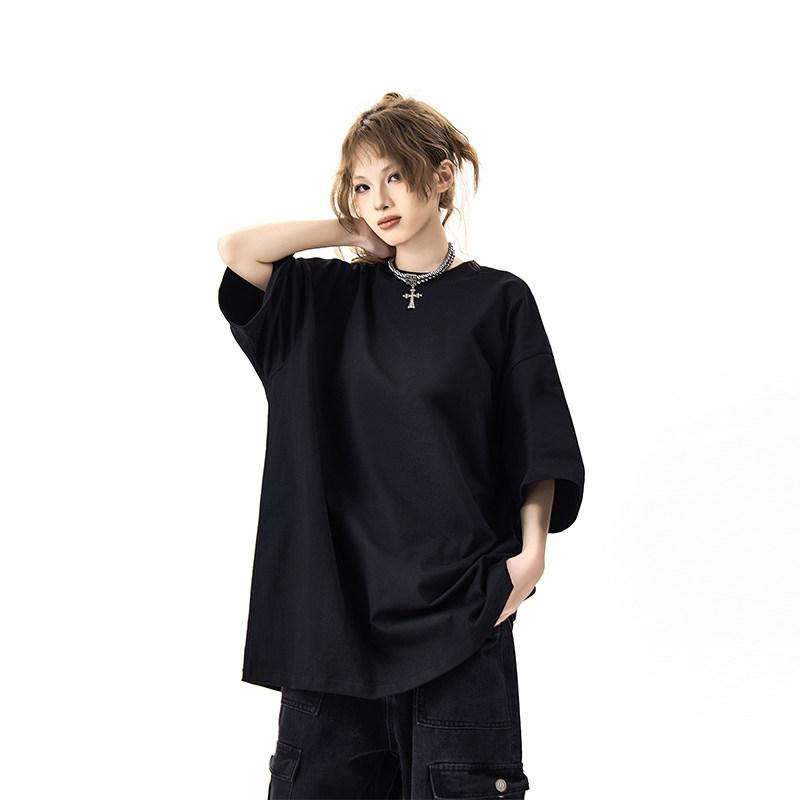 Other - 夏用 短袖 Tシャツ 男女兼用 アメリカン カジュアル 厚手 無地 トップス 万能 合わせやすい ユニセックス コットン風 普段使い 軽やか 伸縮性