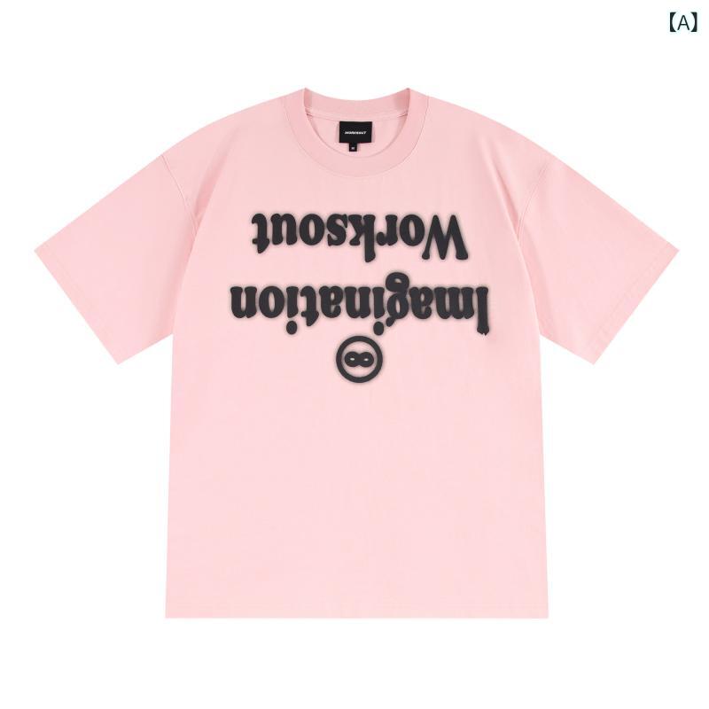 リバーパディのTシャツ メンズ レディース 短袖 スローガン プリント ストリート スタイル カップル 夏用 カジュアル 普段使い 軽量 コットン 素材 グラフィック ユニセックス｜アングル2