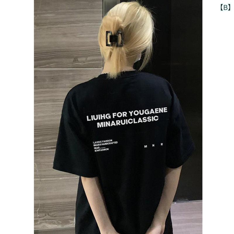 Tシャツ レディース 短袖 白 オーバーサイズ 夏用 アメリカン レトロ ストリート ...