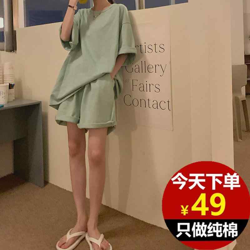 パジャマ レディース 春夏 短袖 コットン ルームウェア 韓国 ゆったり 大きめ 薄手...