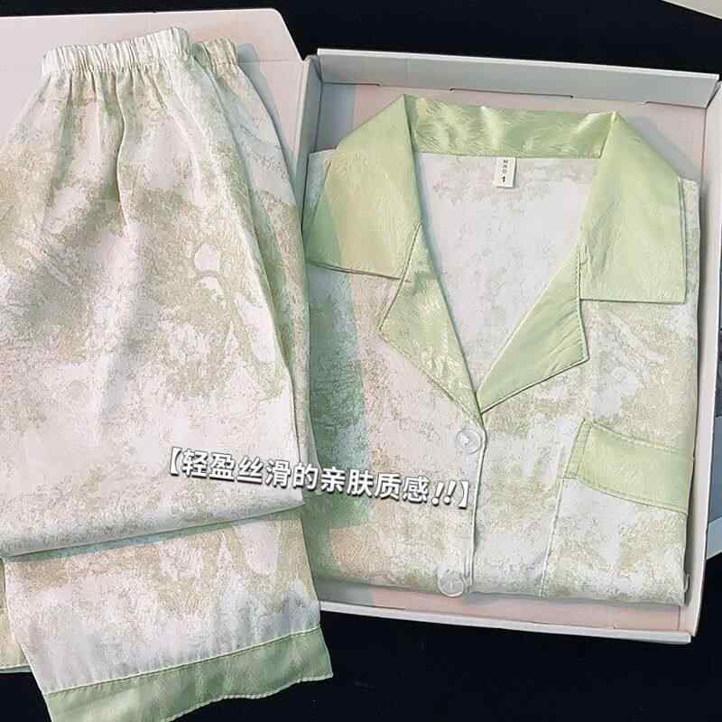 パジャマ 女性用 接触冷感 高級感 部屋着 実用的 吸湿速乾 軽量 ソフト素材 伸縮性 快適 就寝用 ネグリジェ トップス ボトムス セット