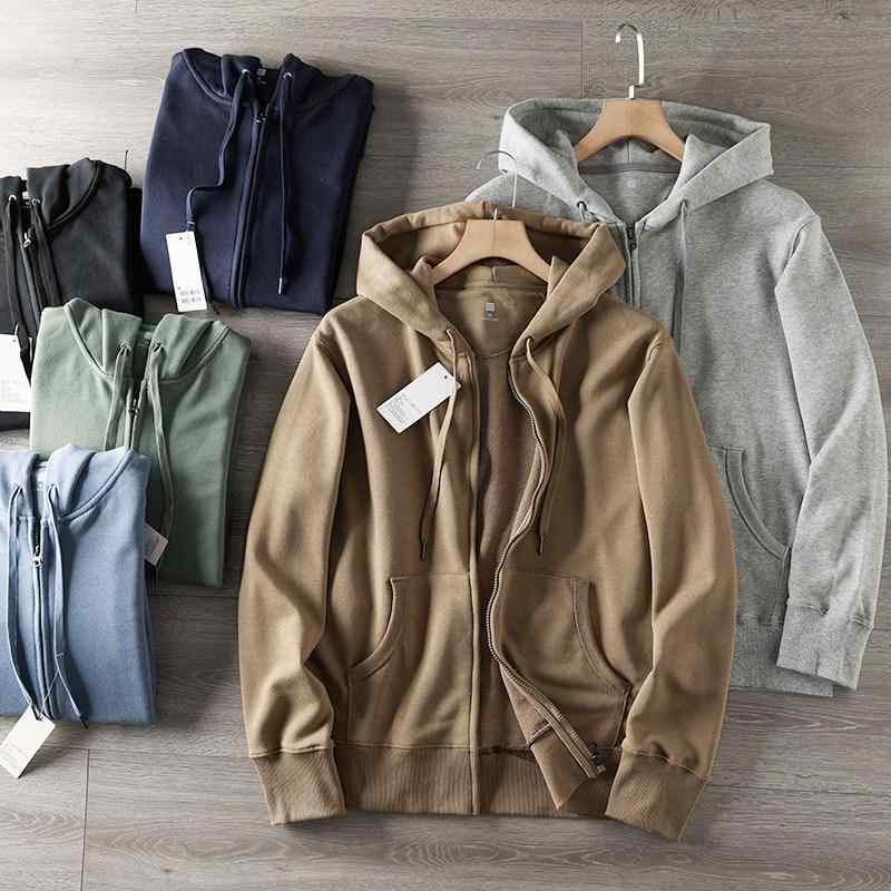 Long-Sleeved Knit - カーディガン メンズ レディース フード付き スウェット 無地 シンプル カジュアル 普段使い 洗える ニット フリース 綿 素材