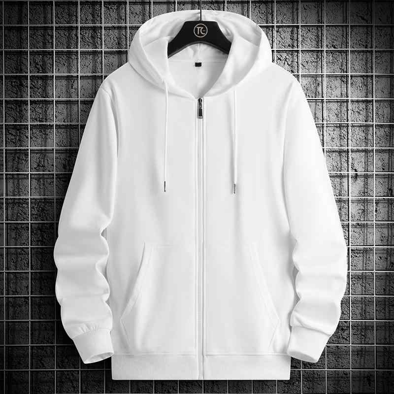 Three-Quarter Knit - メンズ パーカー 秋冬 起毛加工 フード付き 綿 白 高級感 カジュアル スポーツ 大サイズ ジッパー 開き前 タグレス 暖か 軽量 ストレッチ