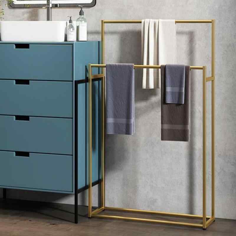 浴室用 多機能 タオルラック フロアスタンド 穴あけ不要 北欧 服掛け 寝間着ラック バスローブハンガー ベッドサイド 収納 便利グッズ ステンレス 耐久性 防水加工 シンプル モダンインテリア