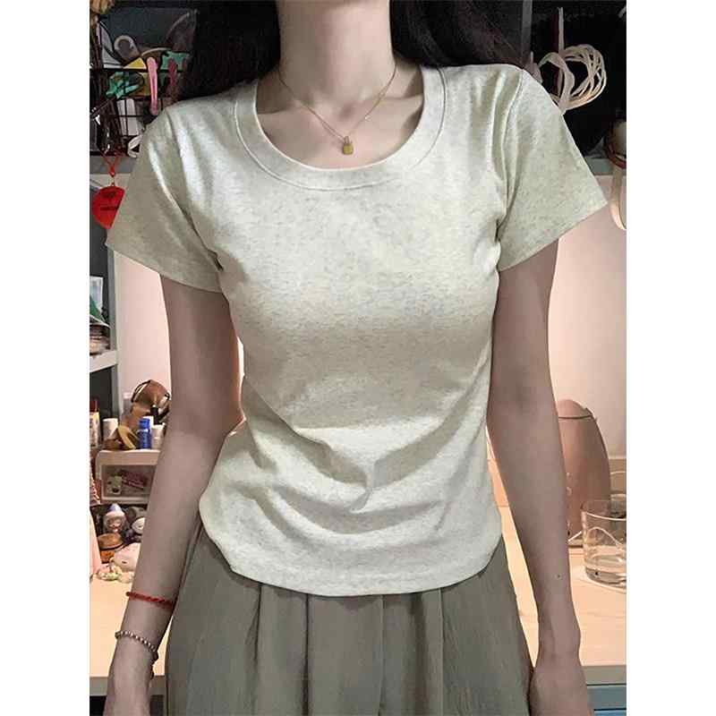 Tシャツ レディース 夏 綿 ショートスリーブ ラウンドネック ストレートショルダー ビッグサイズ 大きめ サイズ スリムフィット スリム効果 白 グレー インナー トップス カジュアルスタイル 普段使い 吸湿速乾 軽量 伸縮性・・簡約・シルエット: スリムフィット・袖型: 通常・主な素材: 綿94%.ポリウレタン6%・対象年齢: 18-24歳・厚み: 通常・袖丈: 短袖・ネックライン: ラウンドネック・着丈: 通常・柄: 無地・サイズ展開: XL.2XL.3XL.4XL.5XL.フリー・カラー展開: ブラック.ホワイト.白グレー